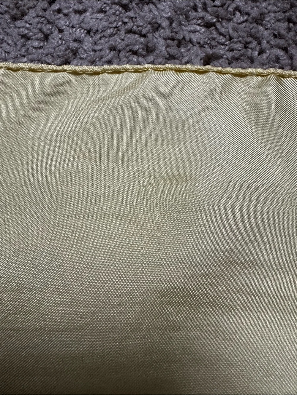 J Crew Italian Silk Pocket Square Light Pale Yellow Butter Gold Solid Italy 17”